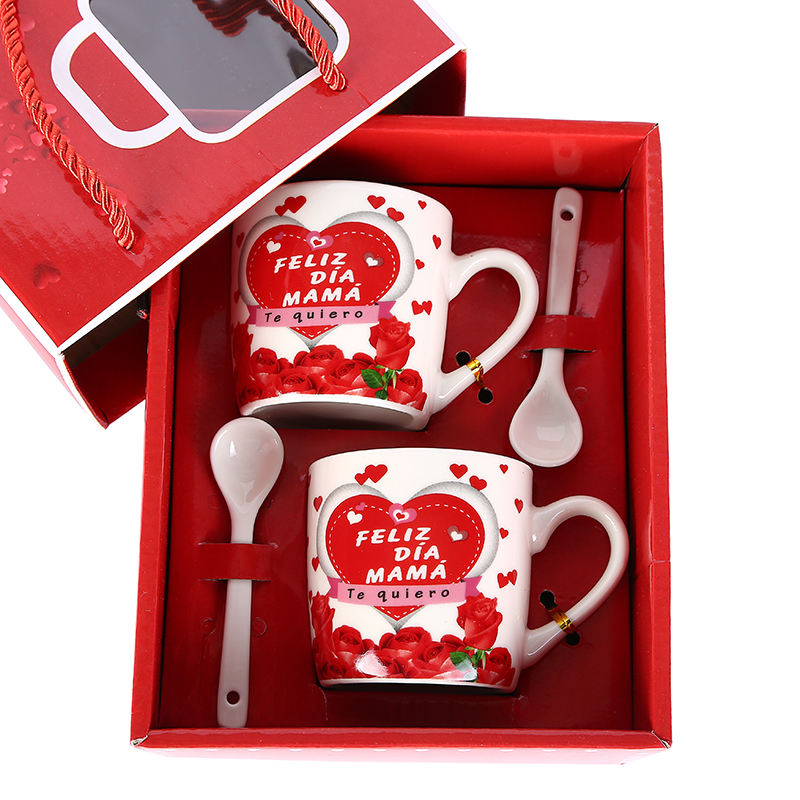 Spanish Mother's Day cup Coffee cup MUG Ceramic Cup Double Cup Breakfast Cup Milk Cup with handbag FELIZ DIA MAMA MUG Application Scenario