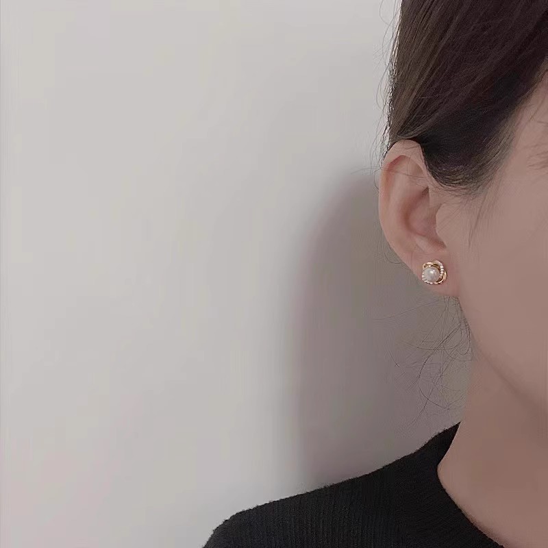 珍珠耳环环形星星满锆弧形韩版风格简单时尚大气百搭风格-123佳靓饰品详情图3