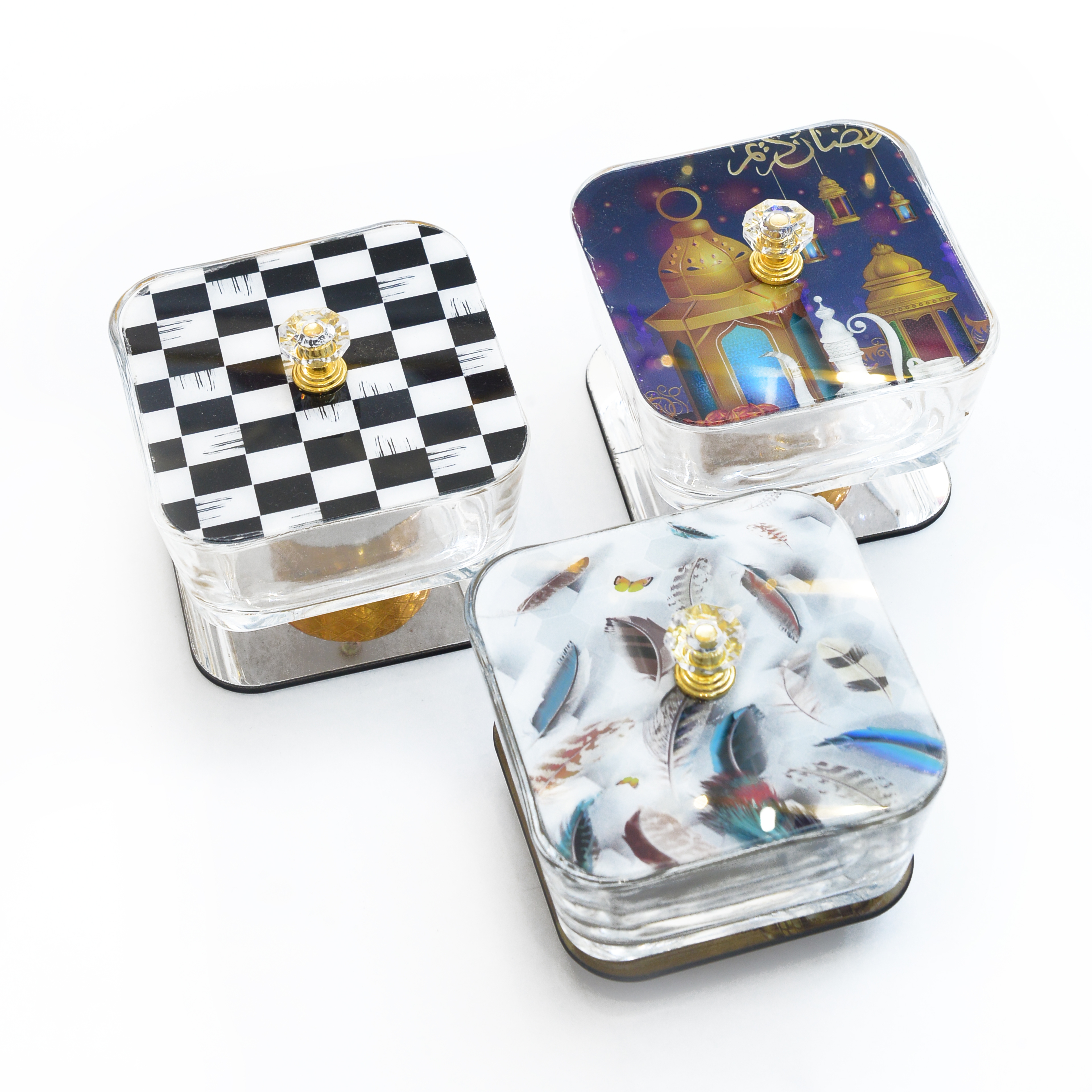 Crystal band acrylic lid Arab-style candy, candied fruit box, dried fruit box 034 (Price negotiable Application Scenario