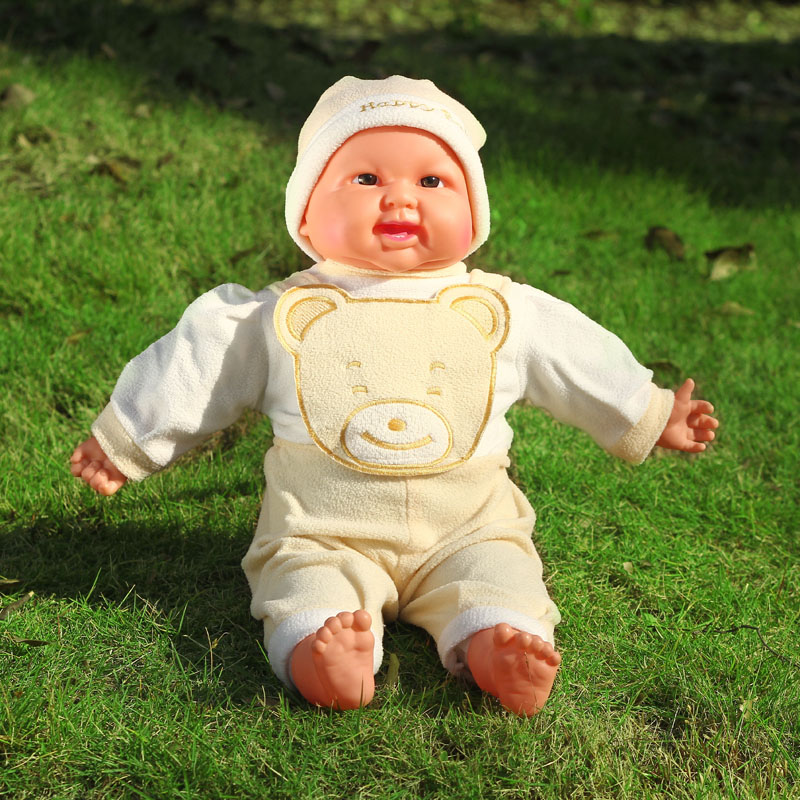 Explosive 38 Cm Make Smile Baby Simulation Doll Baby Sleep Doll Music details Picture