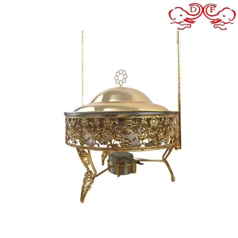 DF68093 Buffet stainless steel full flap square buffet stove thermal insulation heating Hotel kitchen stove Fresh-keeping stove Golden kitchen stove hanging lid kitchen stove DF trading house