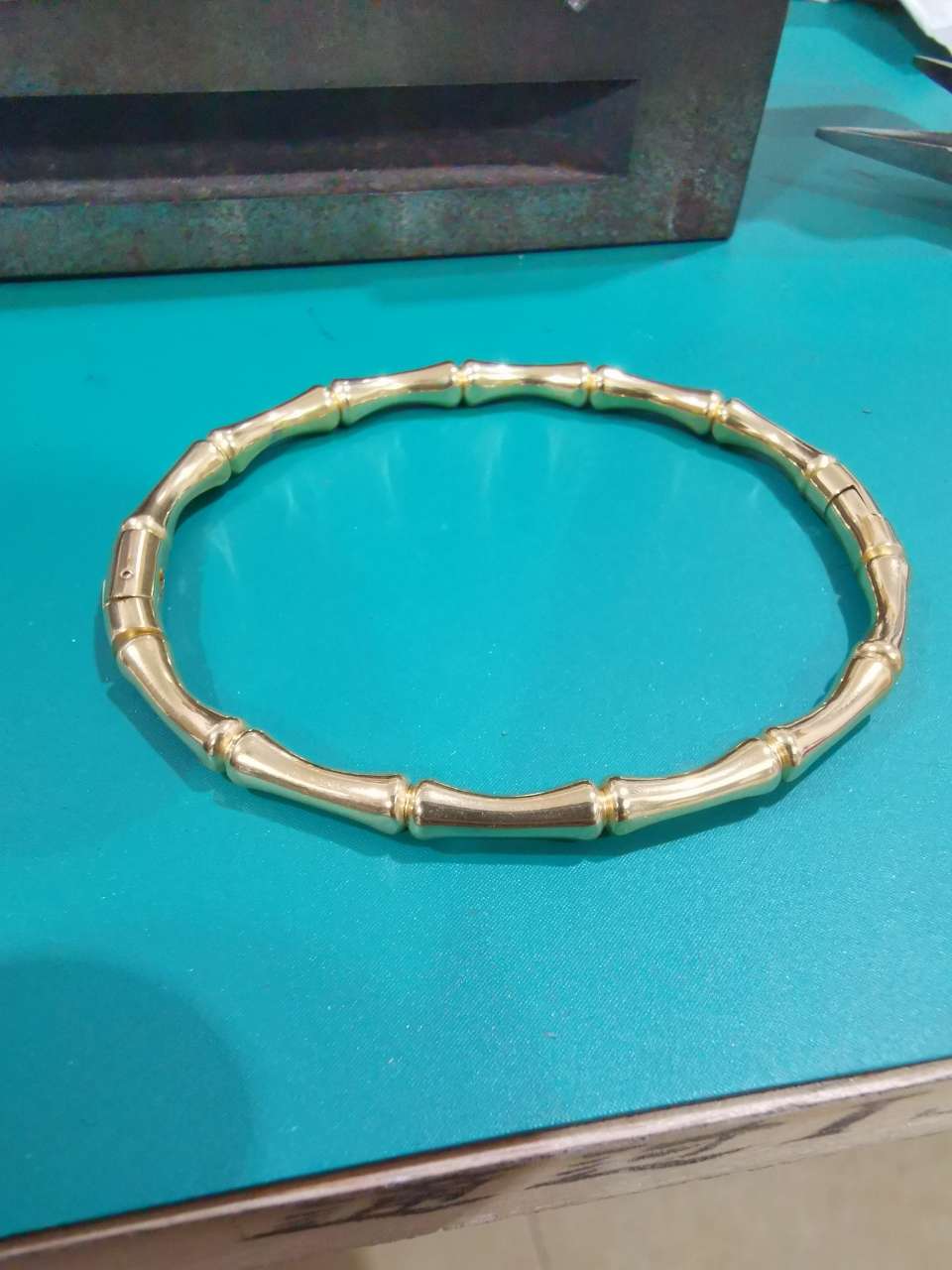 Titanium steel bracelet with bamboo joints