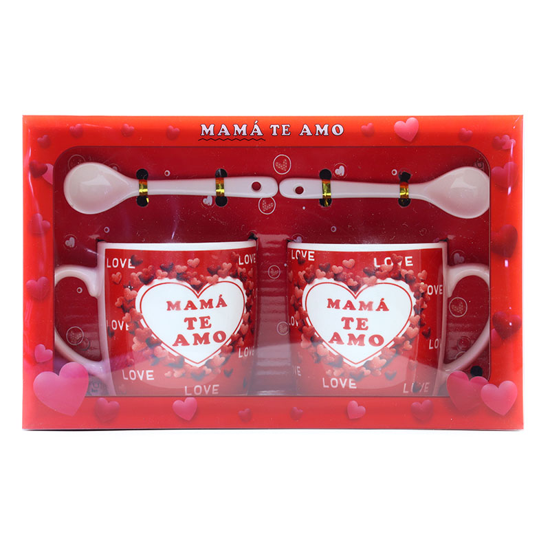 西语母亲节杯子咖啡杯马克杯陶瓷杯双杯牛奶杯FELIZ DIA MAMA MUG 产品图