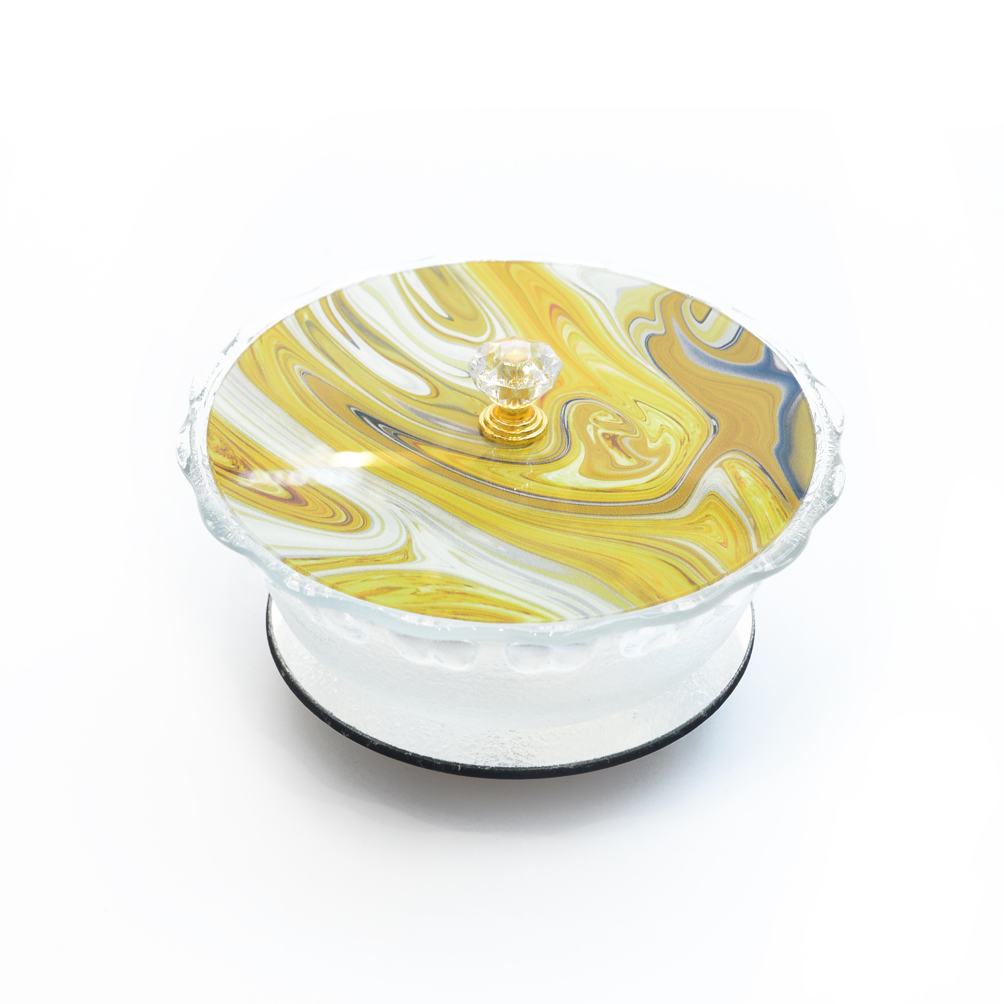Arab acrylic glass crystal fruit plate, candy plate, dried fruit plate with lid 032 (Price negotiable Item Picture