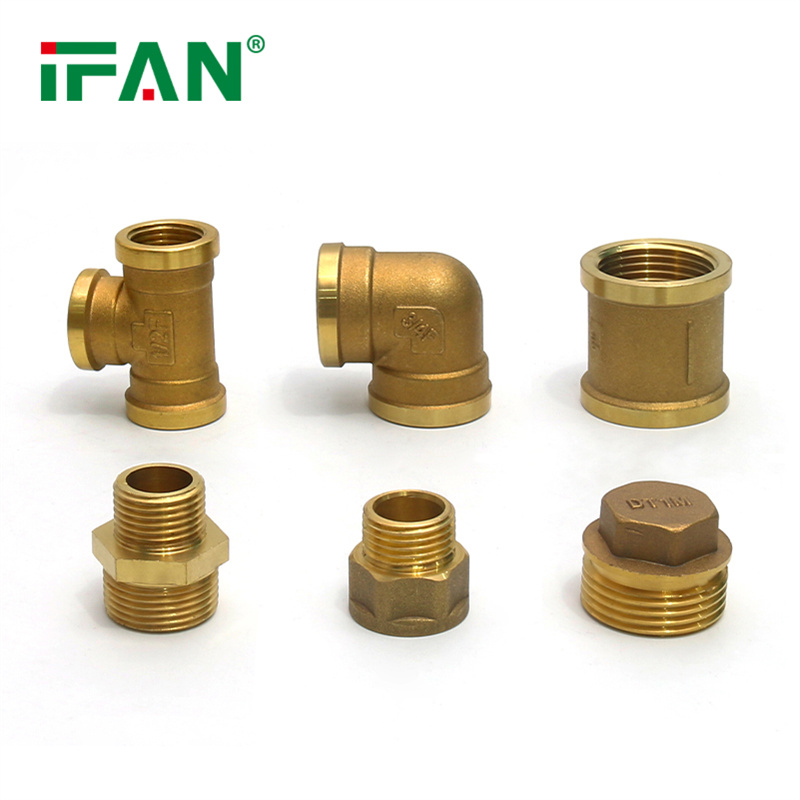 IFAN S1"FF 内丝铜接头 DN15 内丝全铜管骨家装水管 等径4分6分 直接 黄铜水暖管件