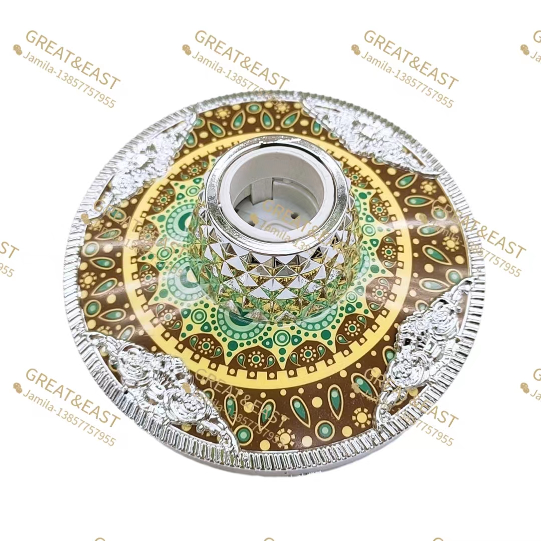 Silver-edge brown patterned plastic lamp holder socket for electrical products