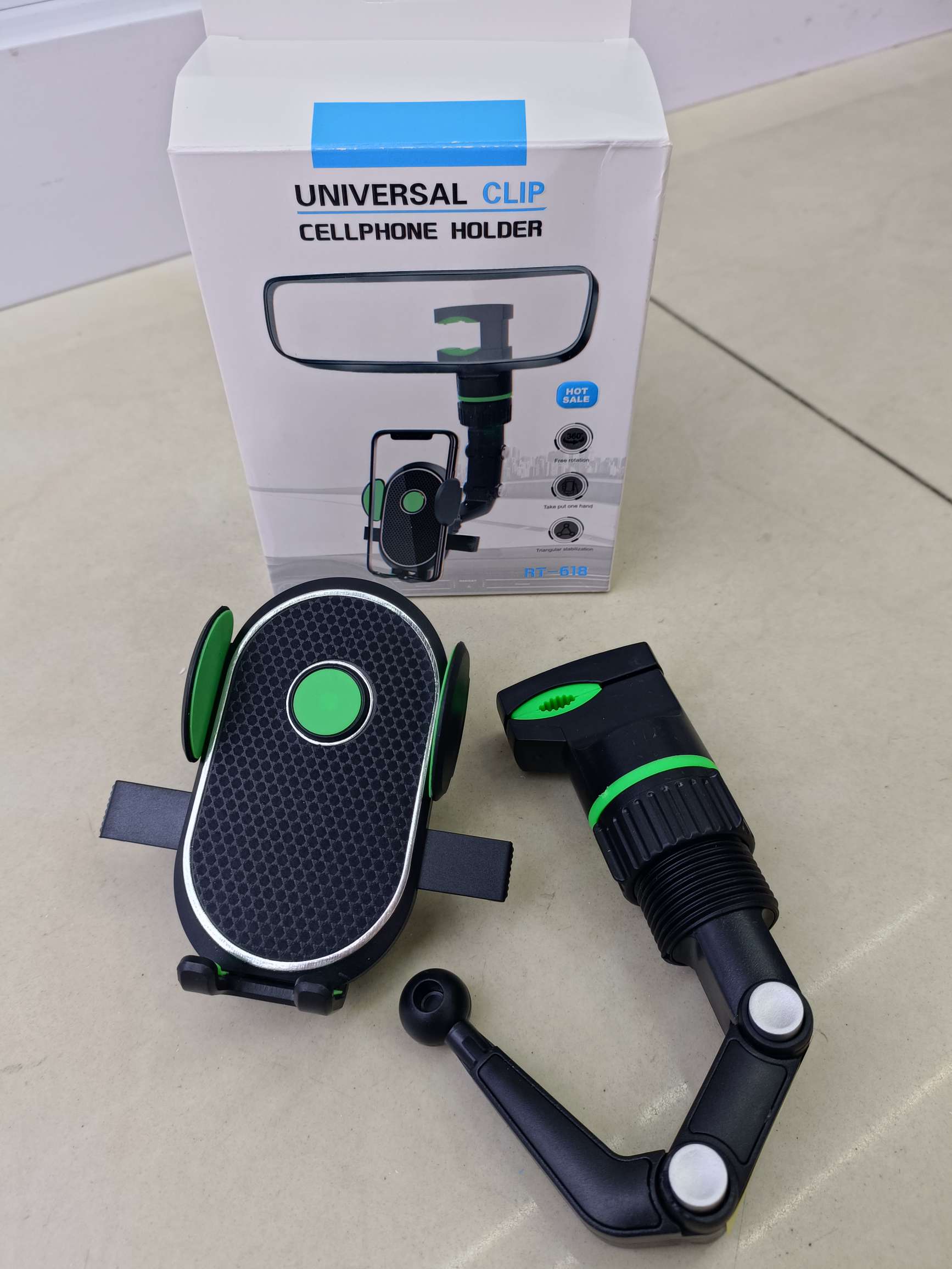 按压折叠后视镜手机支架 后视镜夹支架 车载手机支架 RT-611/612/613/617/618/619详情图7