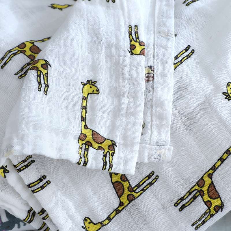 Bamboo cotton gauze baby wrap, muslin gauze cover, double-layer bamboo fiber blanket, all-cotton gauze waist seal packaging detail image 7