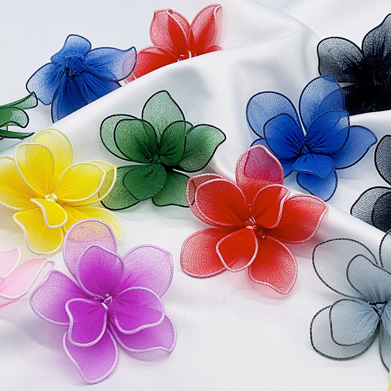 布艺花朵/辅料花苞/鞋花配件/花朵辅料白底实物图