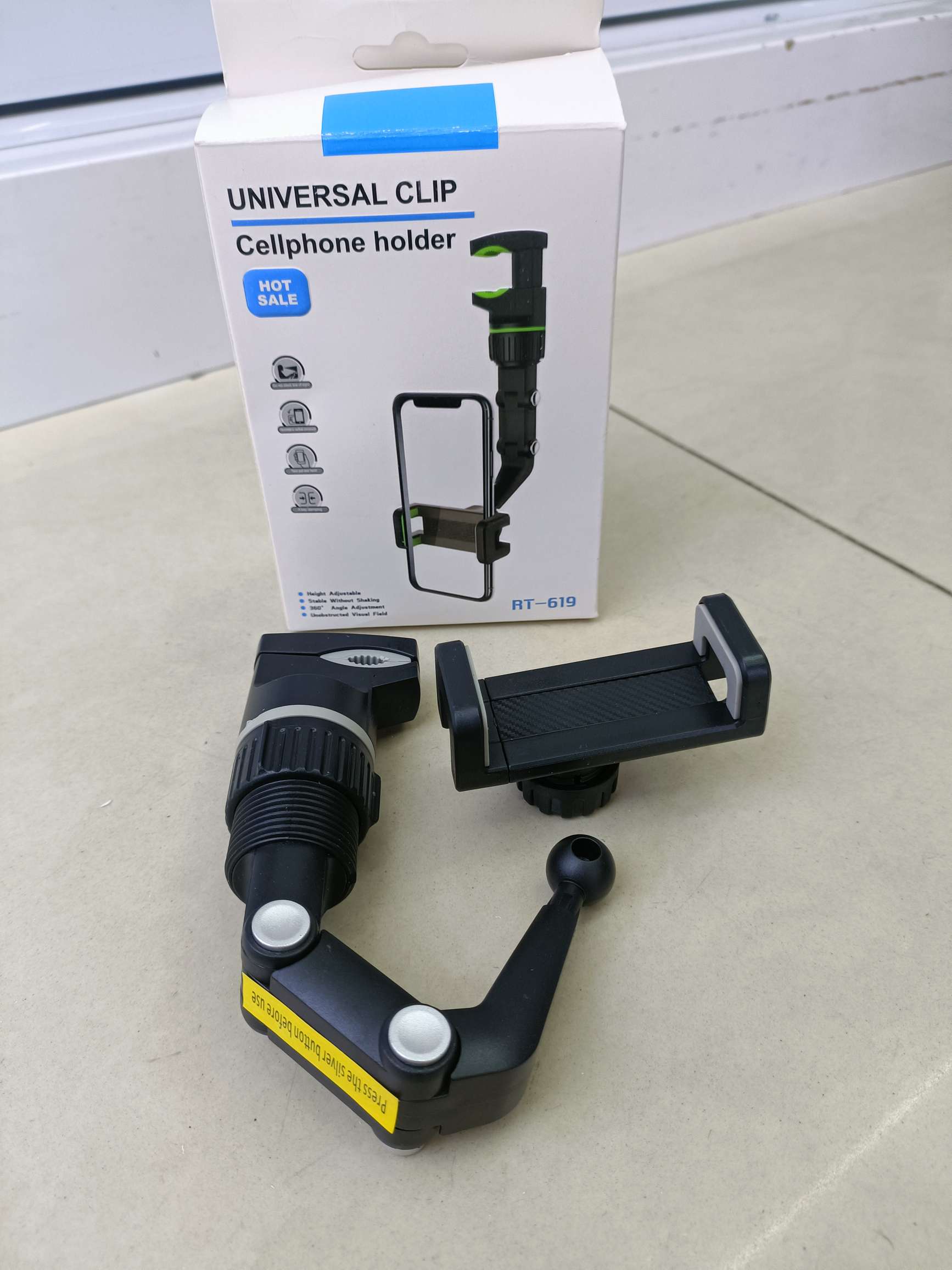 按压折叠后视镜手机支架 后视镜夹支架 车载手机支架 RT-611/612/613/617/618/619详情图6