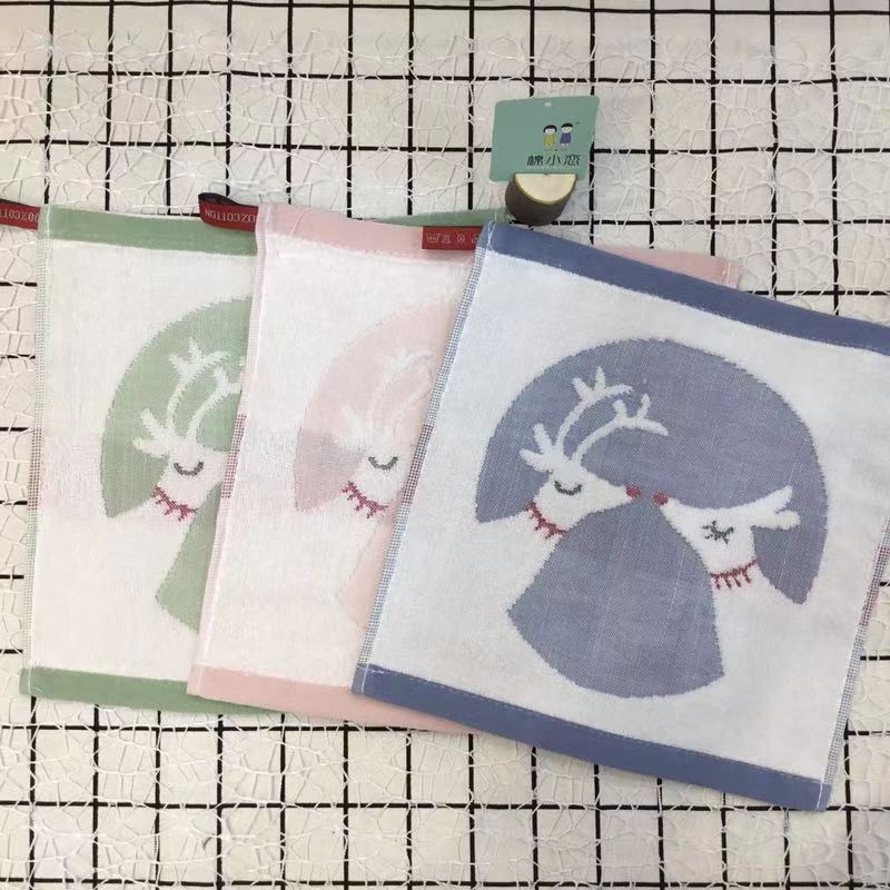 All-cotton square towels, gauze, untwisted children's face towels, cartoon square towels, 25*25cm, small towels for kindergartens detail image 10