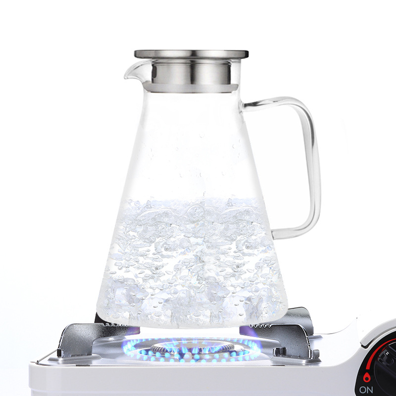 高硼硅玻璃水壶 耐热玻璃烧水壶凉水壶 1.8L大容量冷水壶高硼硅玻璃茶壶详情图5