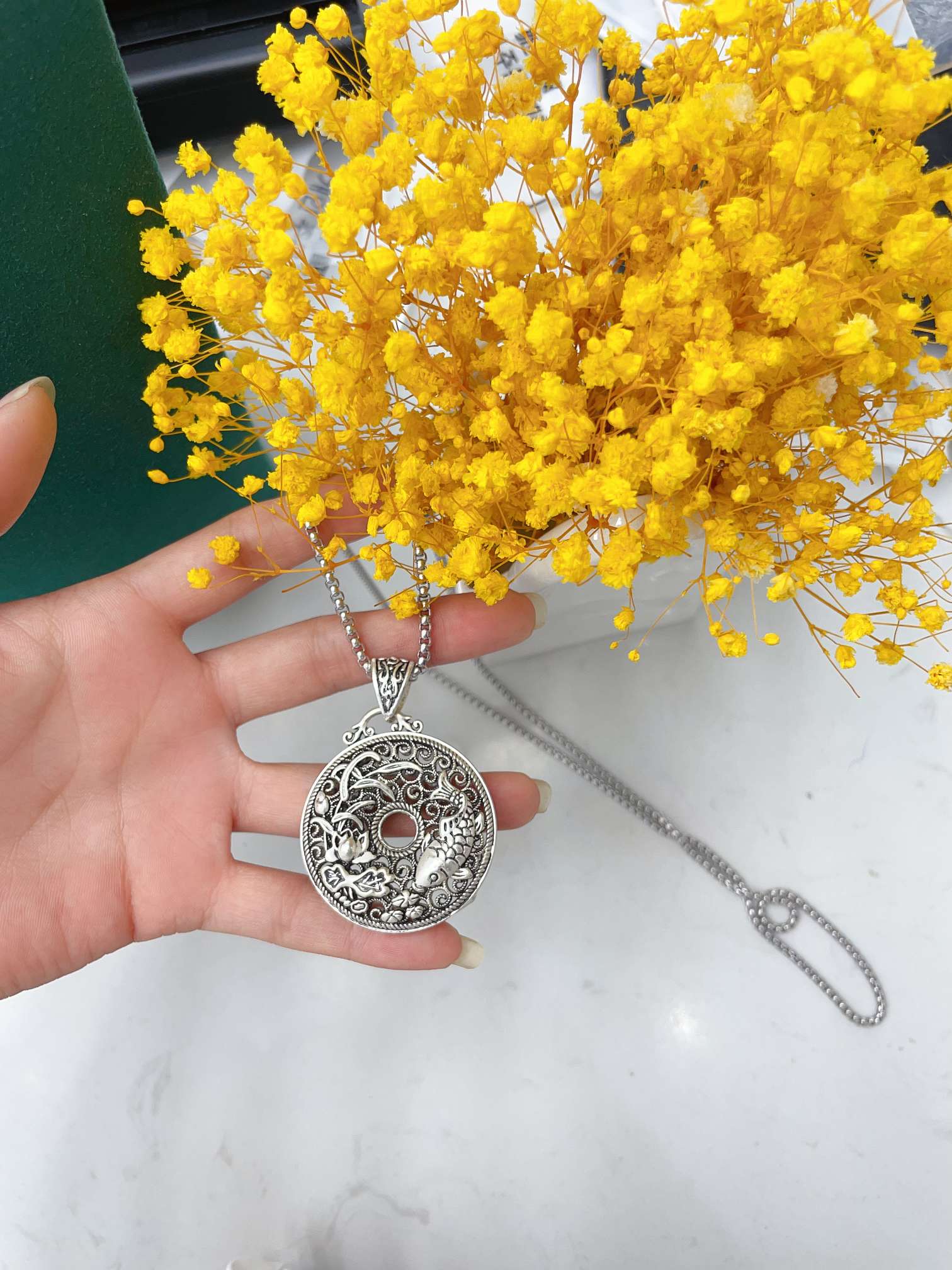 Chinese Wind Pingping Peace Auspicious Long Sweater Chain details Picture