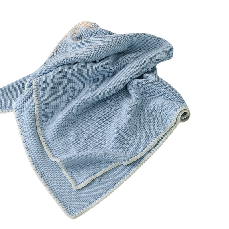 Solid color Class A children's all-cotton plain blanket, shell knitted blanket, sofa blanket, decorative blanket, car and airplane cover blanket, Skarman 76*102cm detail image 6