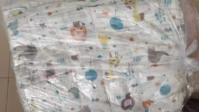 Muslin all-cotton gauze towel, newborn swaddling towel, infant and toddler thin gauze printed bath towel can be customized detail image 4