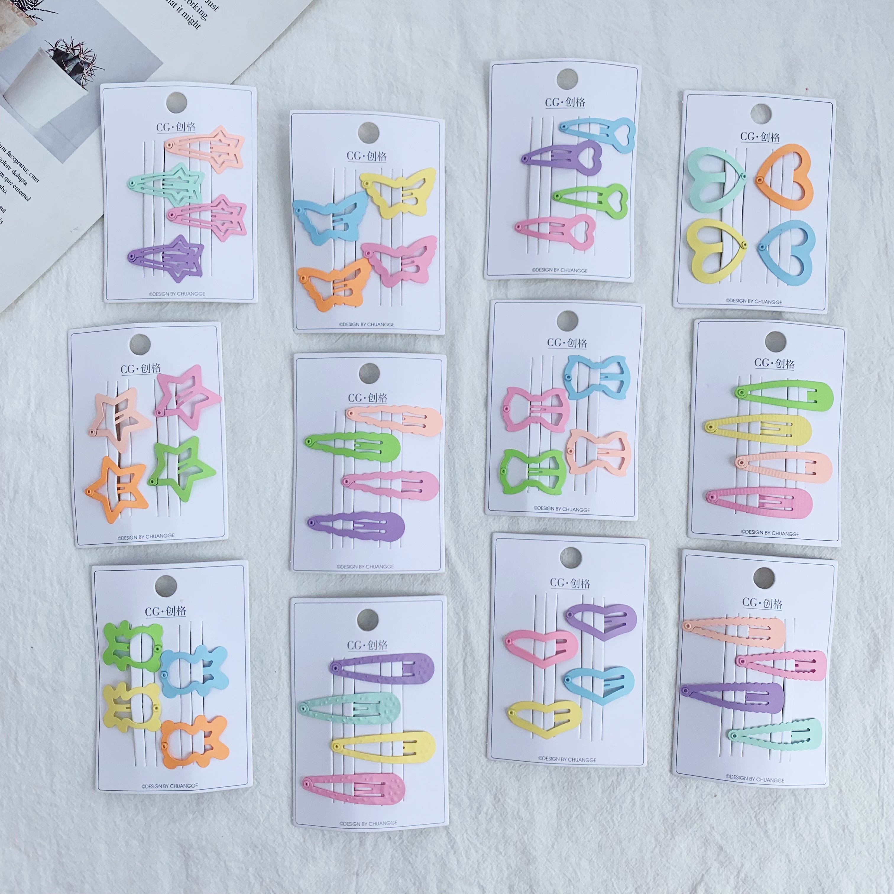 Gradient color series bb clips, colorful bb clips, spring colors, popular colors Application Scenario