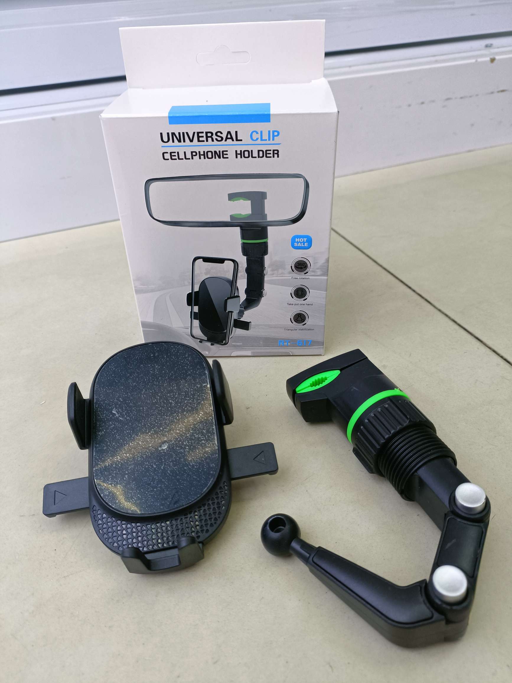 按压折叠后视镜手机支架 后视镜夹支架 车载手机支架 RT-611/612/613/617/618/619详情图8