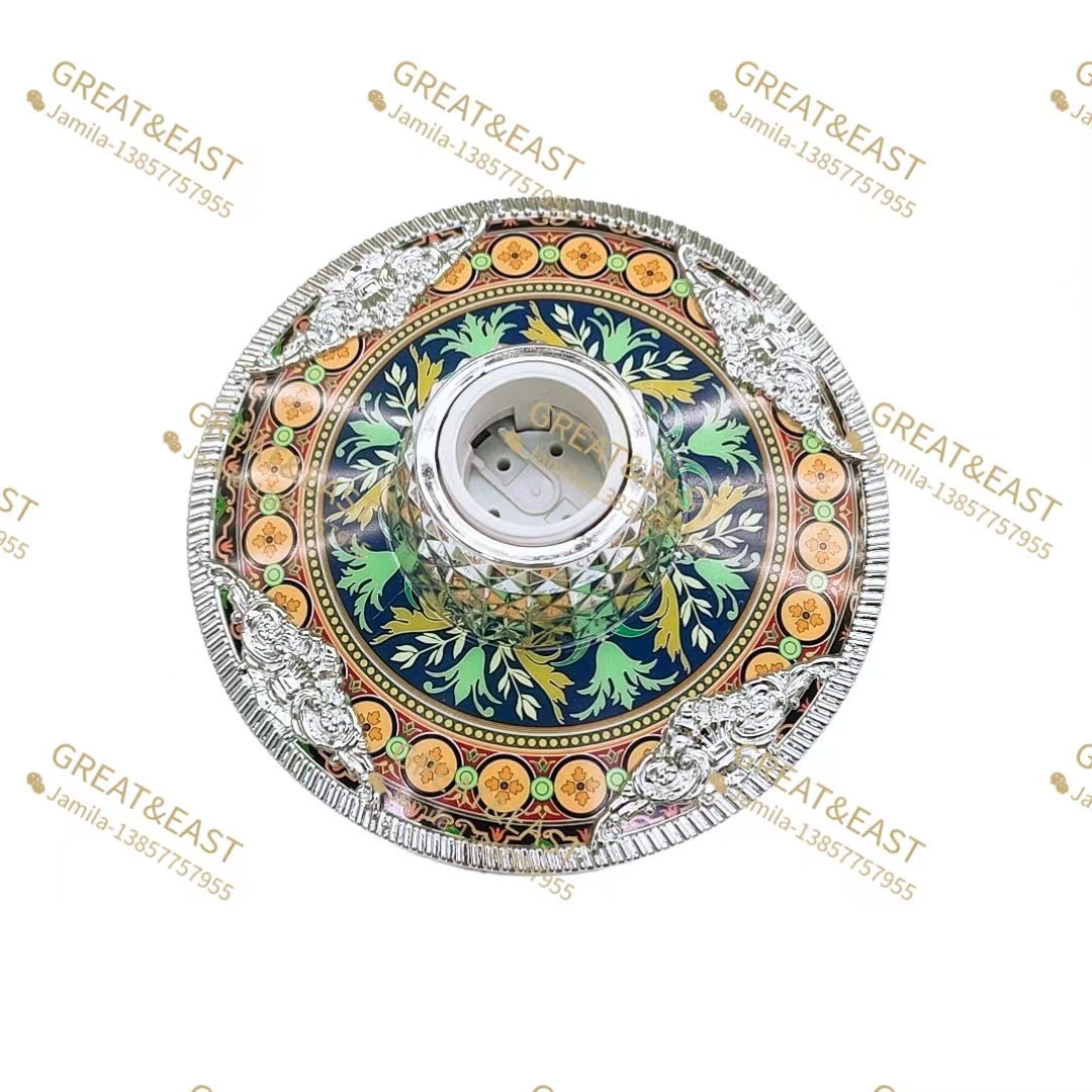 电工产品银边墨蓝花纹塑料灯座卡口详情2