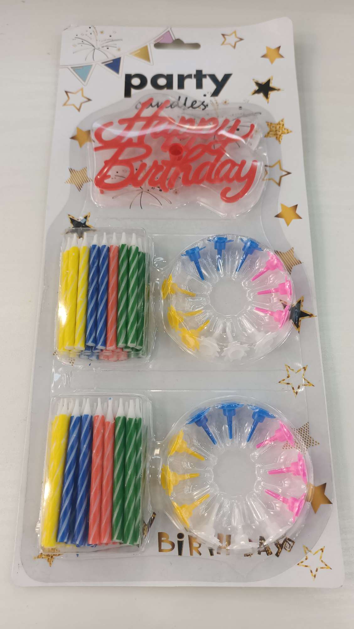 Maple Forest 2*24 fluorescent color outdoor flower English card birthday candles