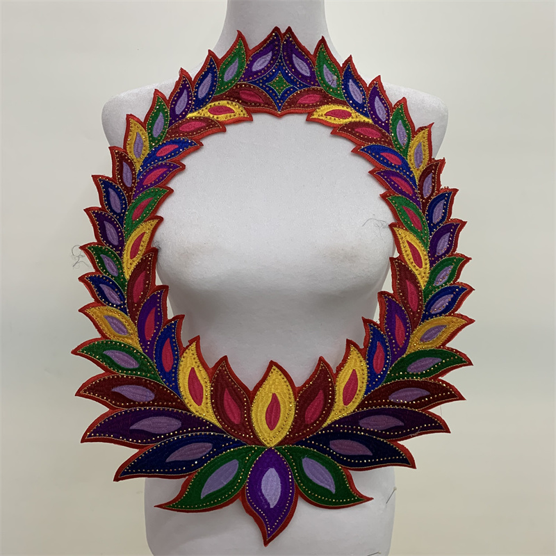 Mixed Color National Embroidery Hot Bead Cloth Affixed Stage Accessories Cheongsam Decoration Affixed Large Hot Drill Patch