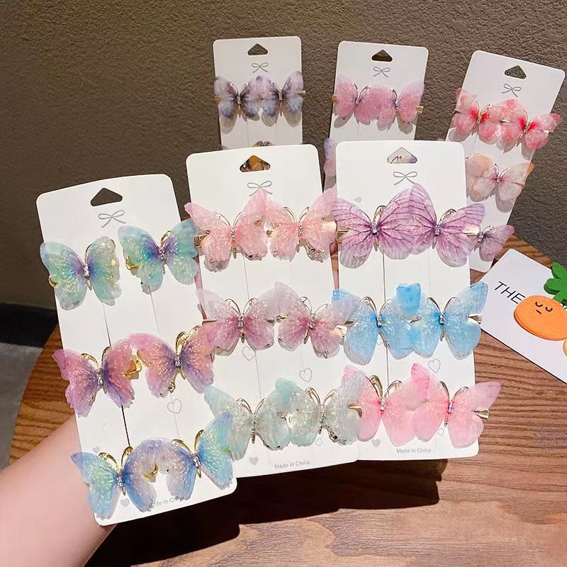 Butterfly hair clips, children's hair accessories, cute headwear for girls and babies, hair clips, side clips for little girls' bangs
