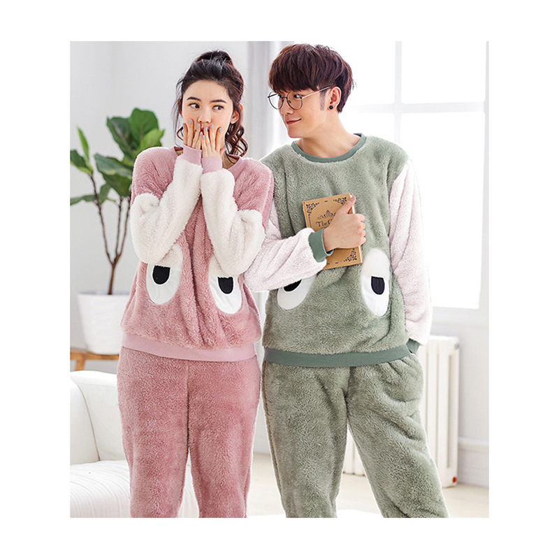 Chest Embroidered Pajamas Set Nightgown Pajamas Women's Winter Thickened Cotton Velvet Bathrobe Spring And Autumn With Velvet