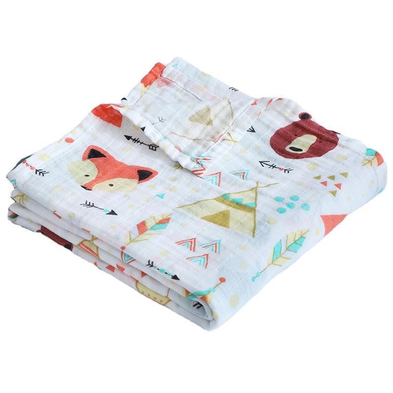 Bamboo cotton gauze baby wrap, muslin gauze cover, double-layer bamboo fiber blanket, all-cotton gauze waist seal packaging Specification image