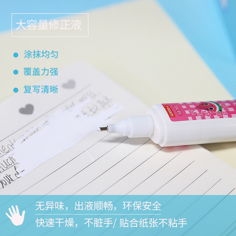 Student stationery correction liquid, cartoon quick-drying correction liquid, color bottle correction liquid, wholesale error correction liquid, large capacity Application Scenario