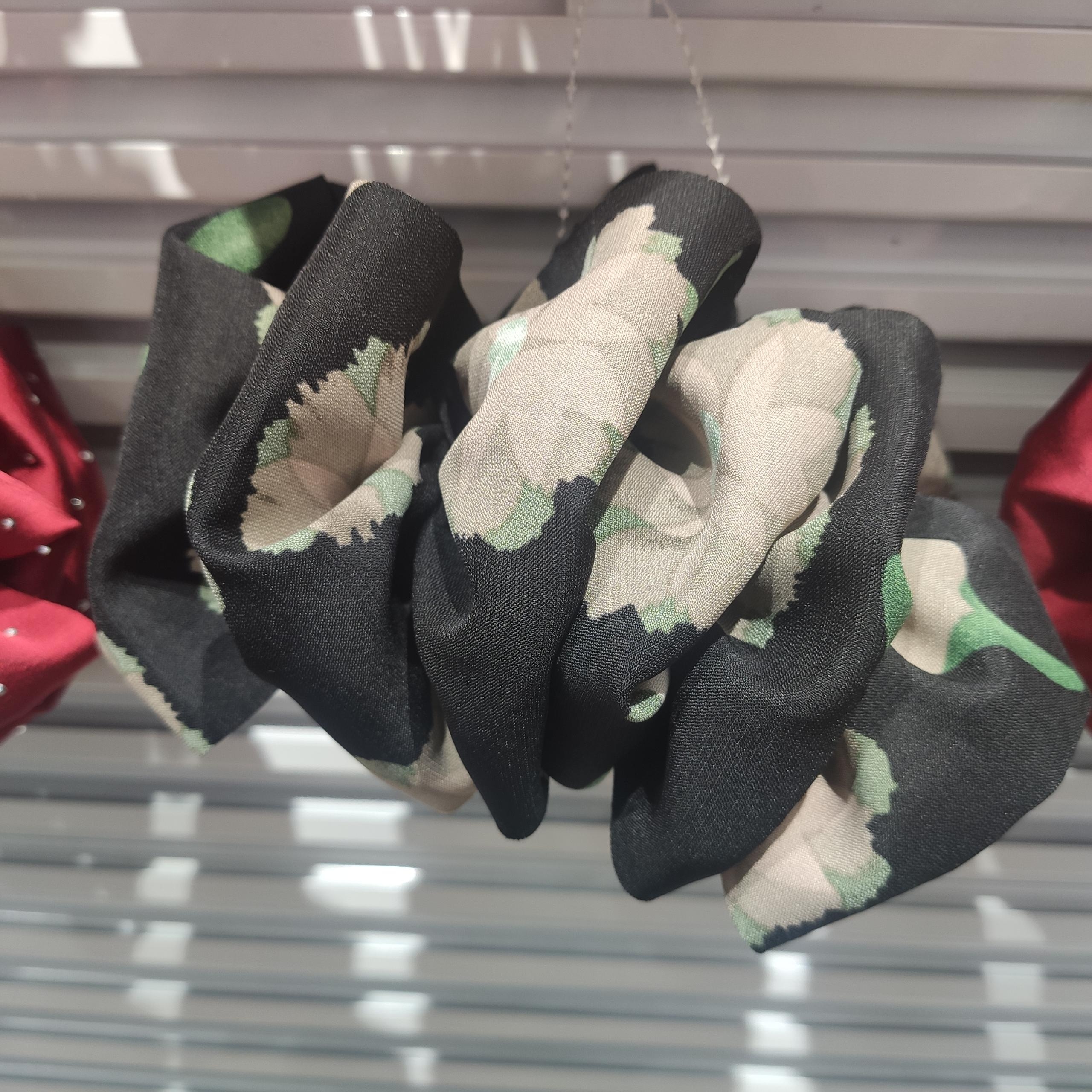 Real Black Print French Vintage Solid Satin Oversized Hair Grab Pin Hair Clip Back Head Headwear Professional Korean Hair Accessories
