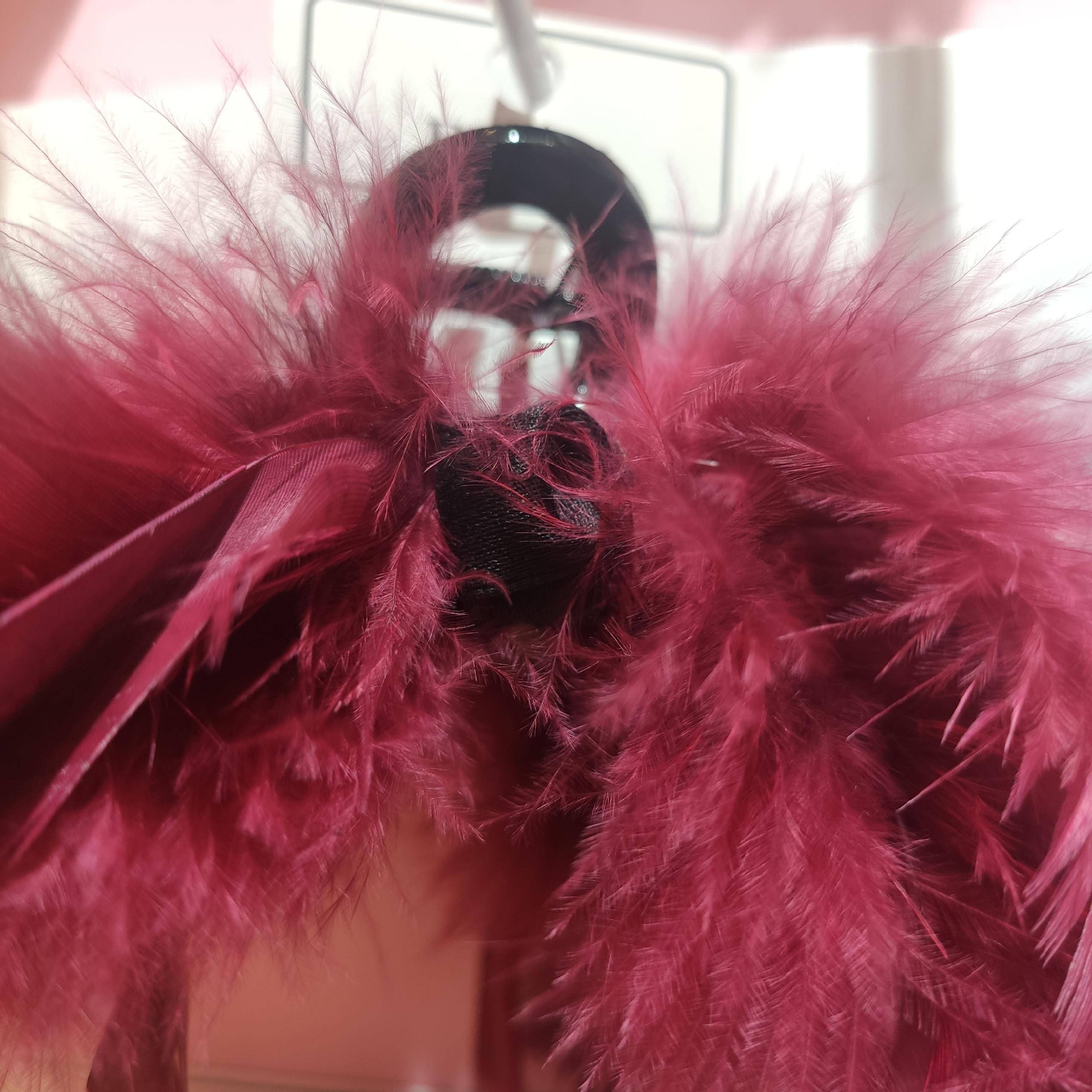 Red Ostrich Hair Grab With Feather Grab With Everything New Shark Clip Instagram Grab Headpiece Hair Accessories Item Picture