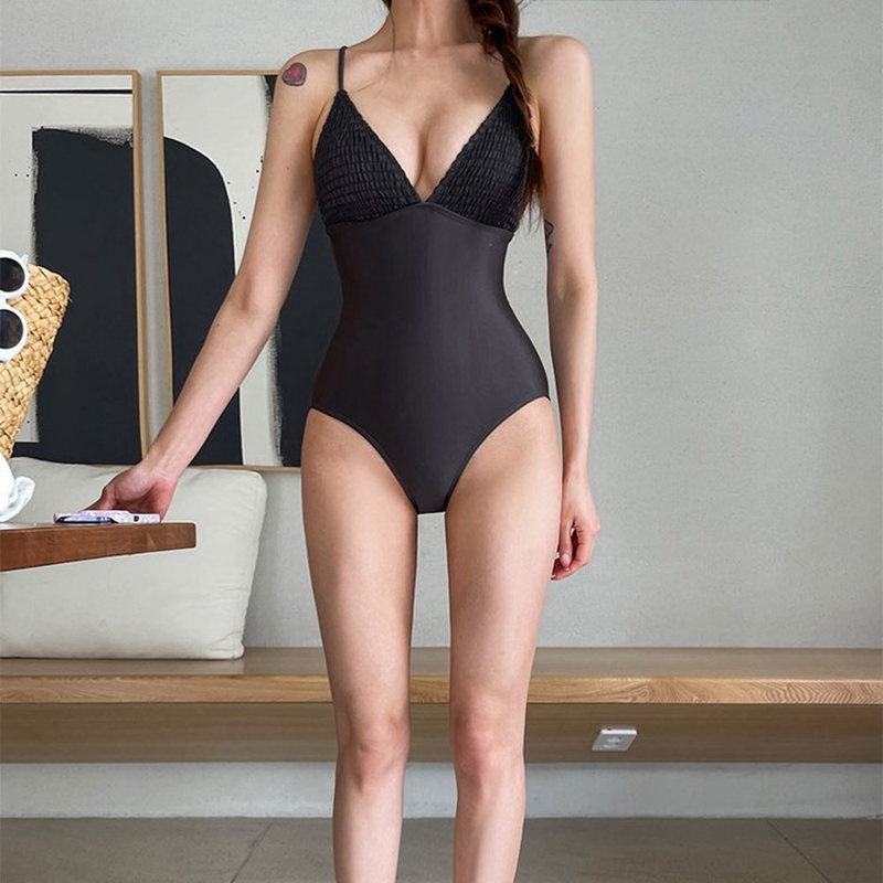 Factory Direct European And American Swimsuit One-Piece Foreign Trade Fashion Sexy Cable New Lt37 details Picture