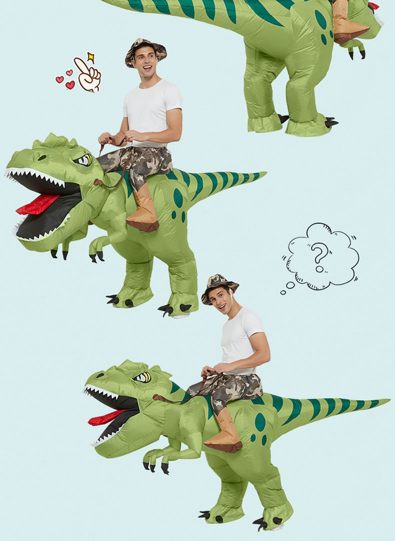 万圣节恐龙儿童充气服骑恐龙坐骑裤子搞怪玩具迅猛龙成人儿童表演服详情5