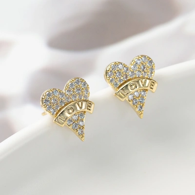 A pair of beautiful stylish 925 silver needle Zircon luxury love temperament earrings for ladies gorgeous jewelry gift thumbnail