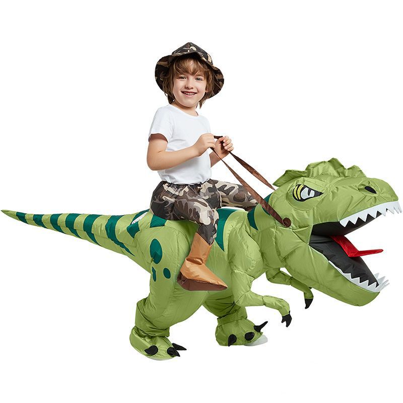 万圣节恐龙儿童充气服骑恐龙坐骑裤子搞怪玩具迅猛龙成人儿童表演服详情图2