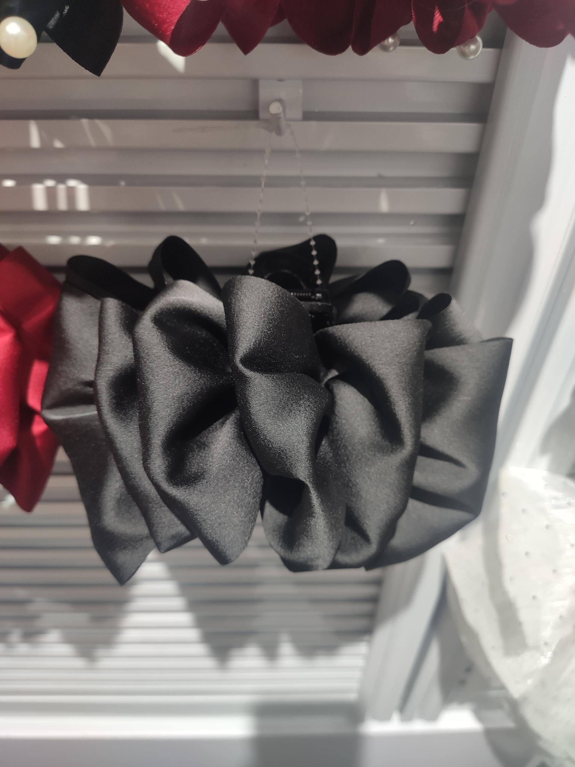 Black French Vintage Solid Satin Oversized Hair Grab Pin Hair Clip Back Head Headwear Professional Korean Hair Accessories East Specification drawing