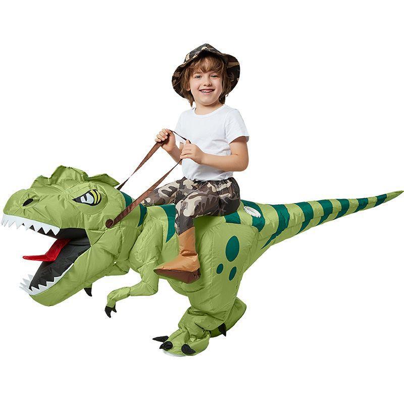 万圣节恐龙儿童充气服骑恐龙坐骑裤子搞怪玩具迅猛龙成人儿童表演服详情图3