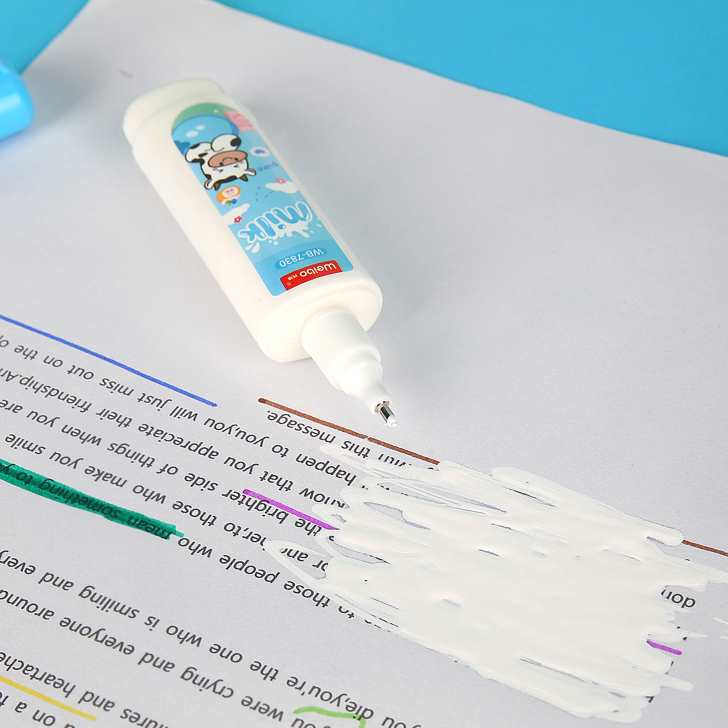 WEIBO Student Stationery Correction Liquid Cartoon Quick-drying Correction liquid Color bottle Correction Liquid wholesale Error Correction Liquid Large capacity Application Scenario
