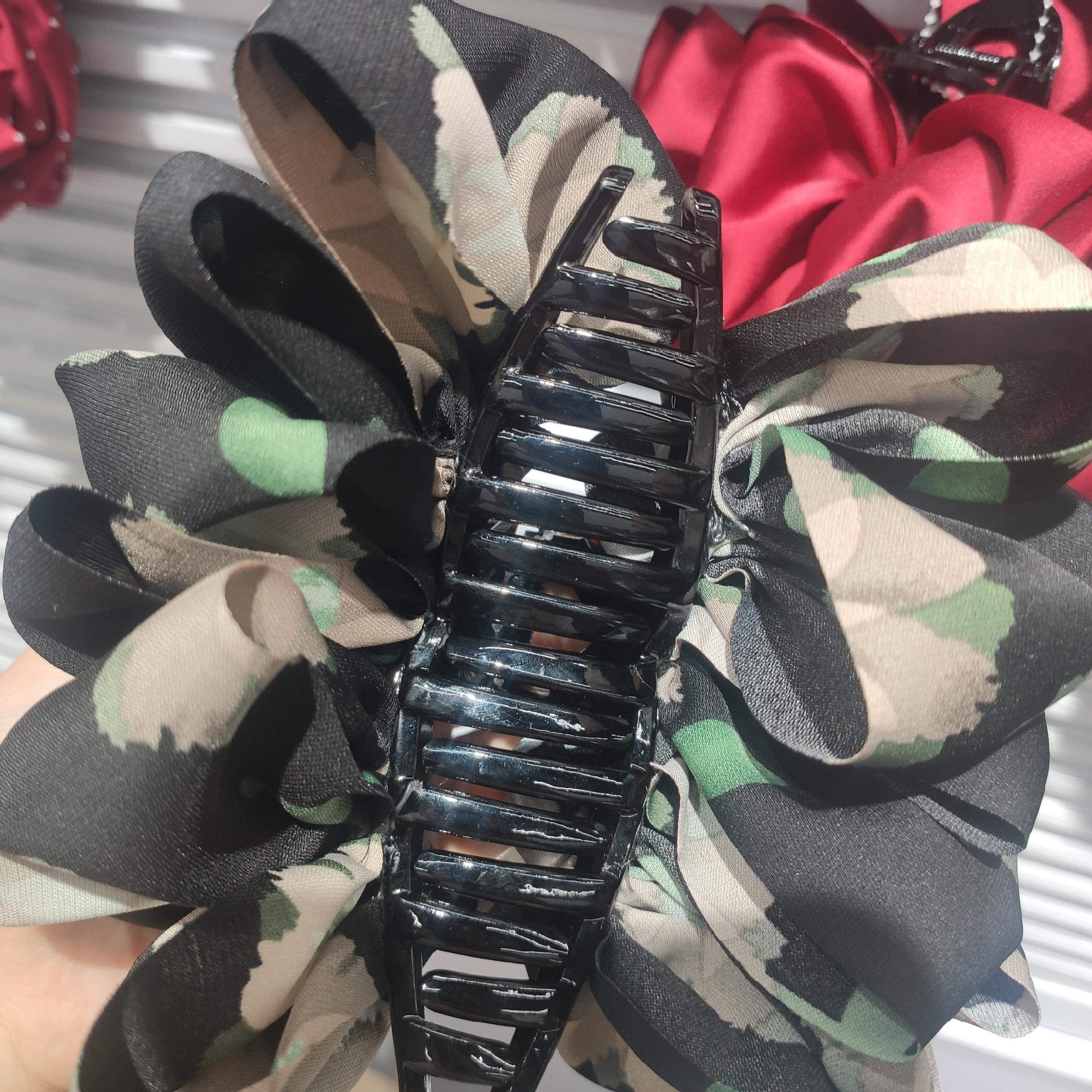 Real Black Print French Vintage Solid Satin Oversized Hair Grab Pin Hair Clip Back Head Headwear Professional Korean Hair Accessories Application Scenario