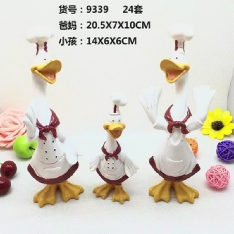 Manufacturers resin craft decoration a three chefs duck resin crafts details Picture