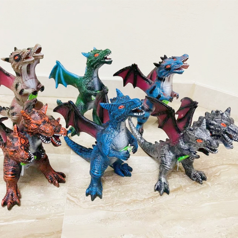 欧胤玩具 六款魔龙混装橡胶恐龙玩具 发声发光玩具 创意模型玩具详情图1