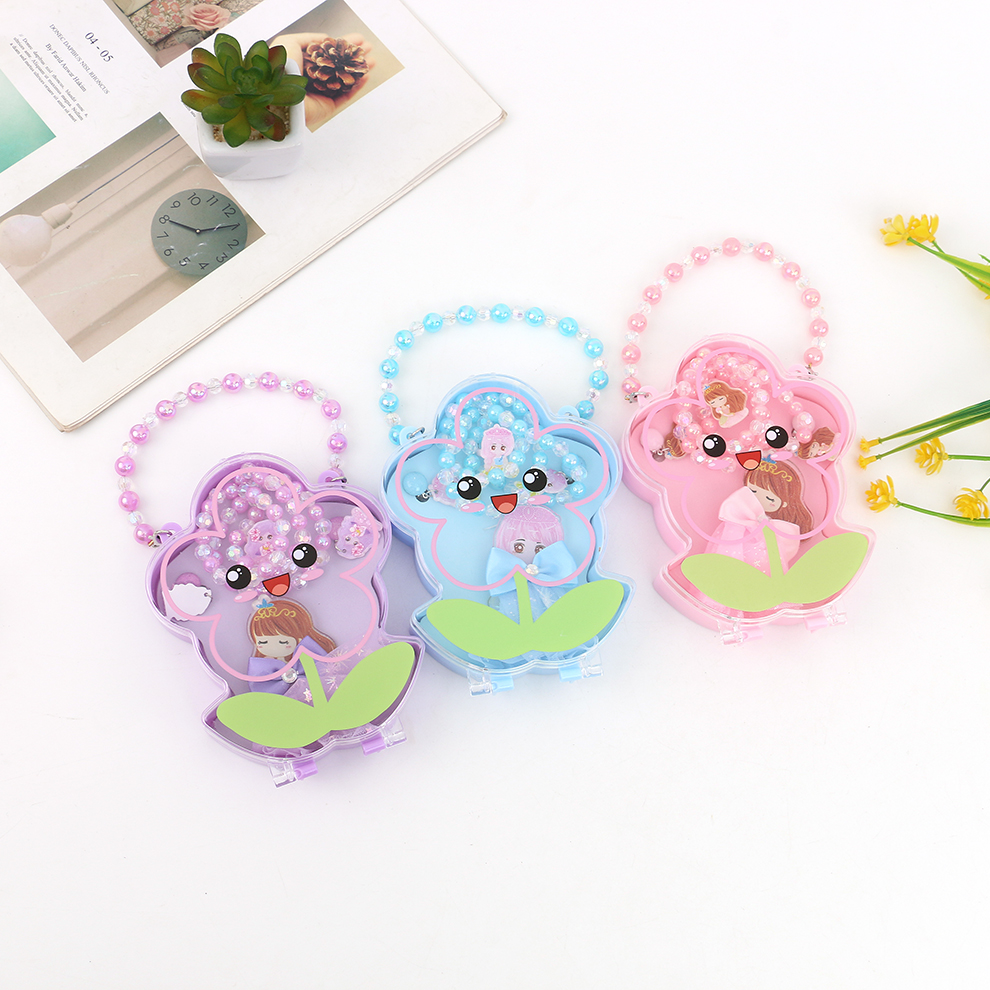 Children's jewelry gift box Handbag set Children's birthday gift Cute girl creative necklace set thumbnail