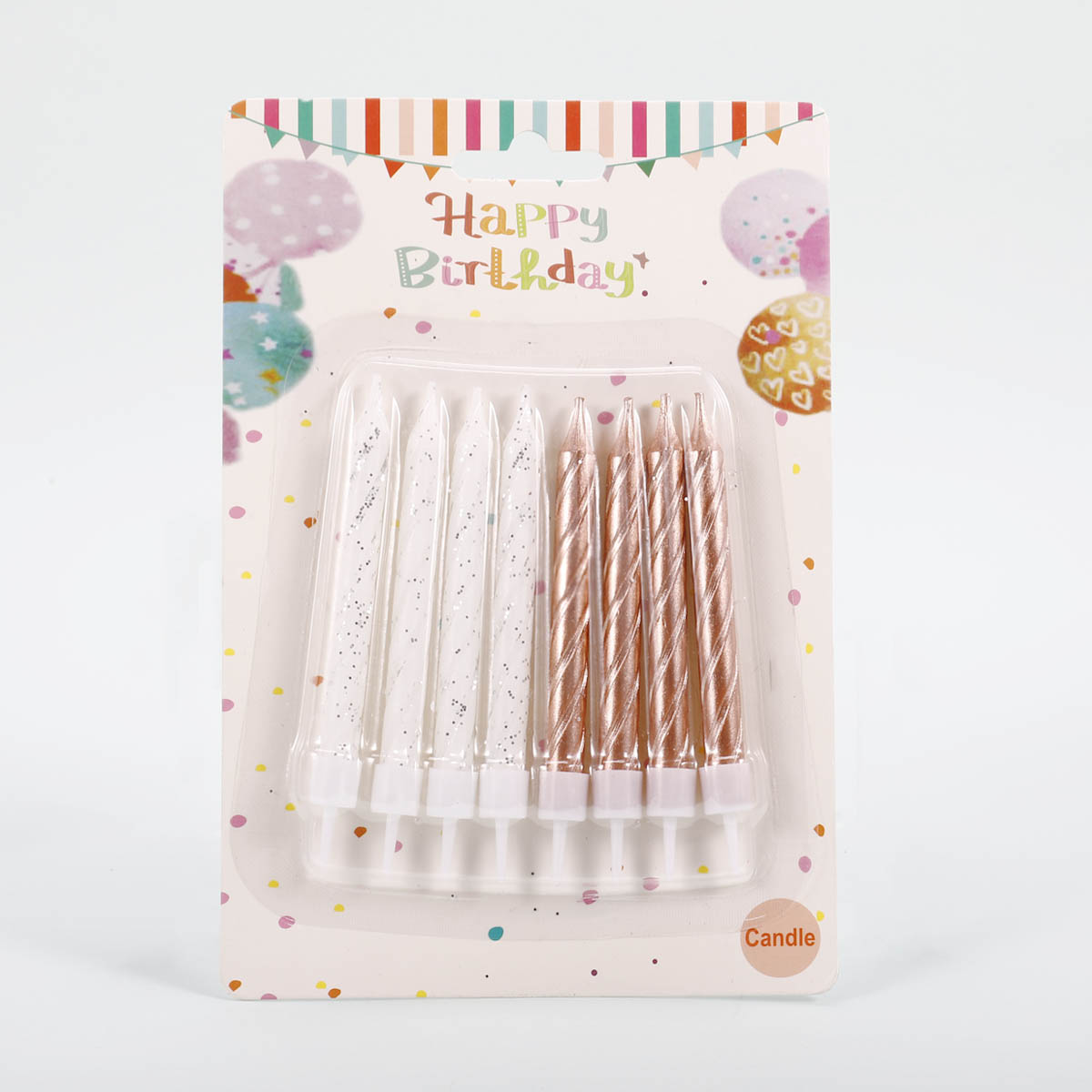 生日蜡烛/批发/螺纹蜡烛白底实物图