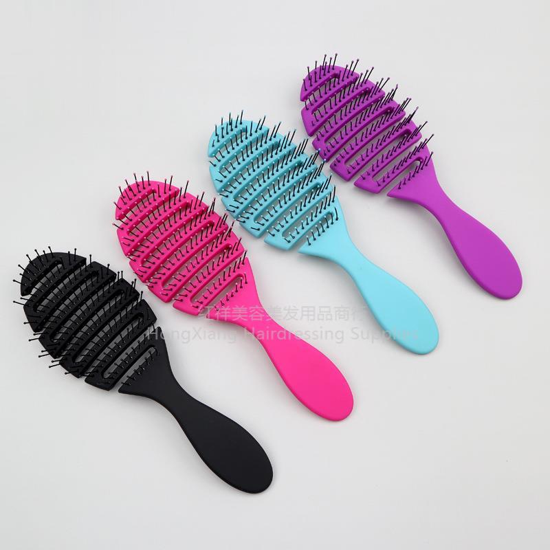 Amazon wholesale hollow massage comb Round massage comb dry and wet home hair comb hollow comb