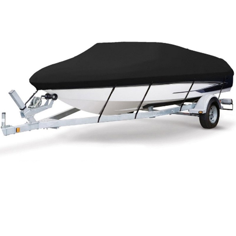 New 210D Oxford fabric waterproof boat cover, V-shaped square fishing boat cover for speedboat towing, rain and sun protection cover Item Picture