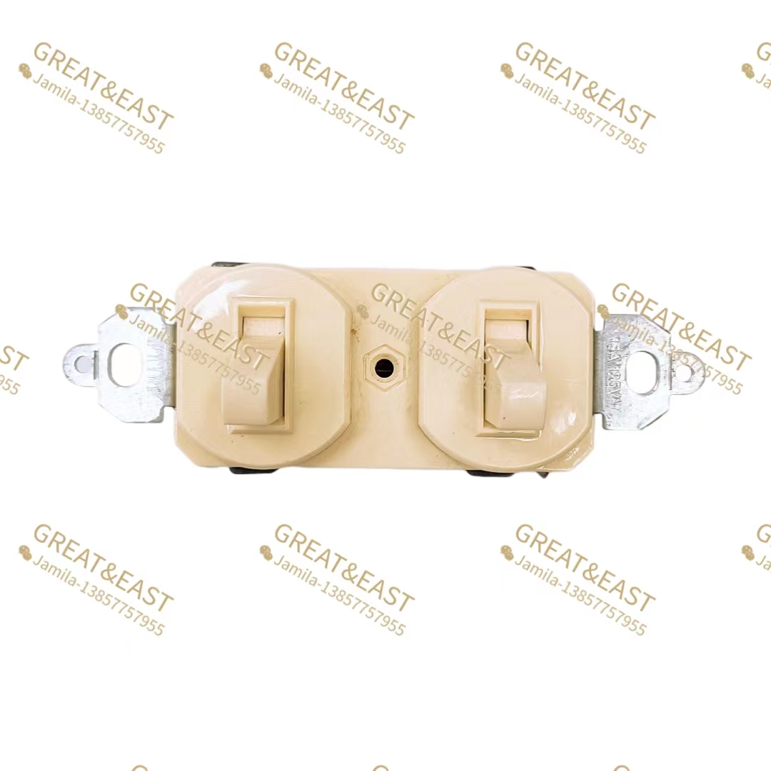 HBE-2F doble apertura americana doble apertura interruptor de paleteo interruptor de luz de pared para uso doméstico american standard doble conexión interruptor de control único pic 1