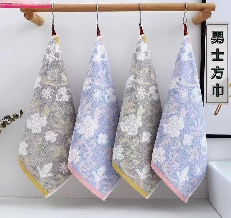 Square towel 25*25cm pure cotton face towel, kindergarten children's mouth towel