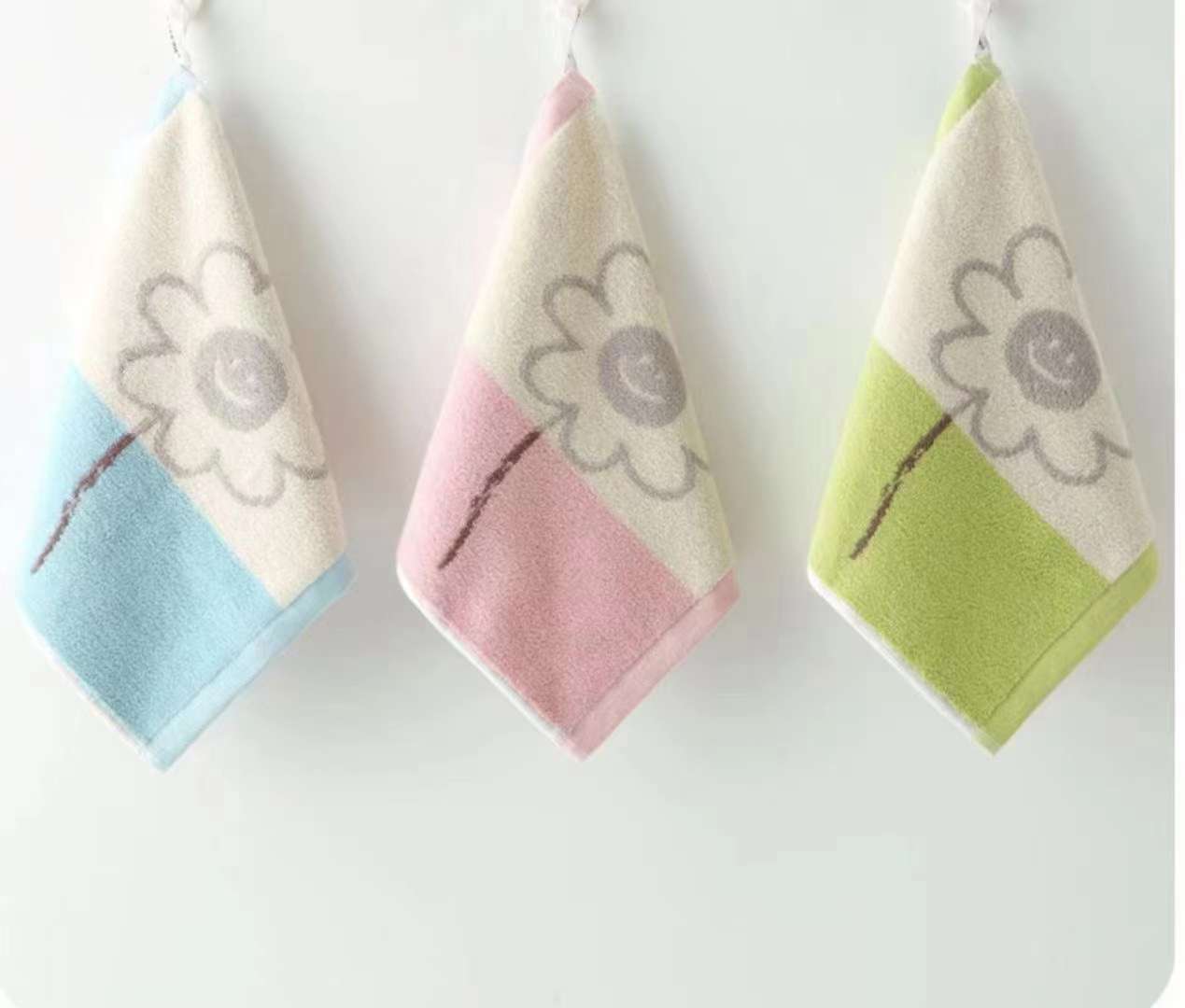 Square towel 25*25cm pure cotton face towel, kindergarten children's mouth towel detail image 4