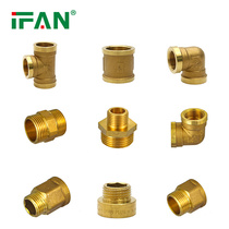 IFAN Supplier Reducing Brass Nipple Elbow Brass Pipe Fitting Coupling Pipe Fitting NPT Female Thread Tee Plumbing Brass Fittings