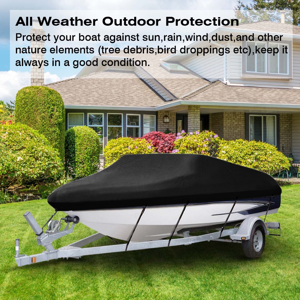 New 210D Oxford fabric waterproof boat cover, V-shaped square fishing boat cover for speedboat towing, rain and sun protection cover pic 2