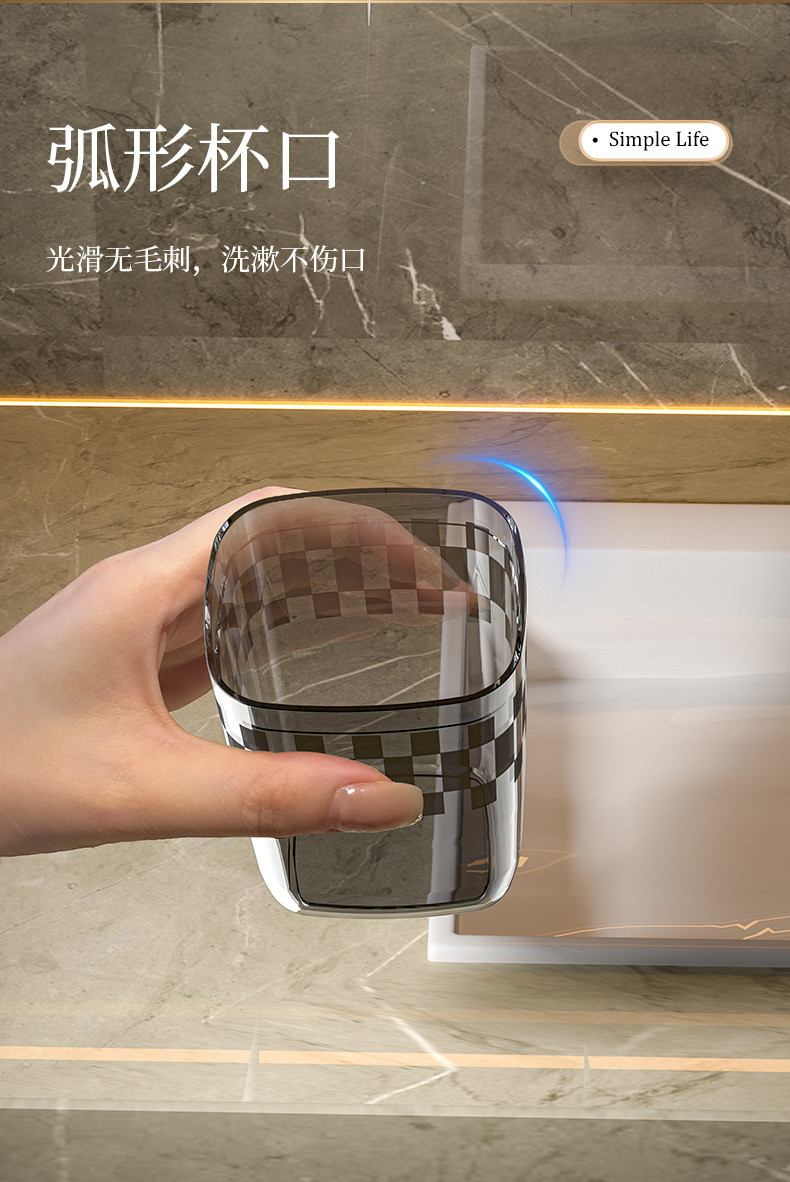 H01-2300 Transparent Travel mouthwash Cup, Portable toiletry Cup, Home Brushing Cup Set, Toothbrush bucket, toothbrush Storage box detail image 8